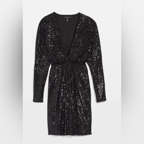 New White House Black Market Elegant Black Sequin Dress - Picture 3 of 7